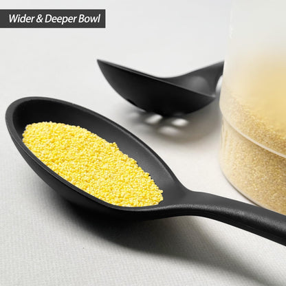 Silicone Spoons for Cooking - Extra Large Solid & Slotted Set, Black4