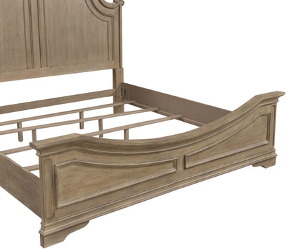 Liberty Furniture Magnolia Manor King Panel Bed Traditional Bedroom Wood Bed Frame - Weathered Bisque6
