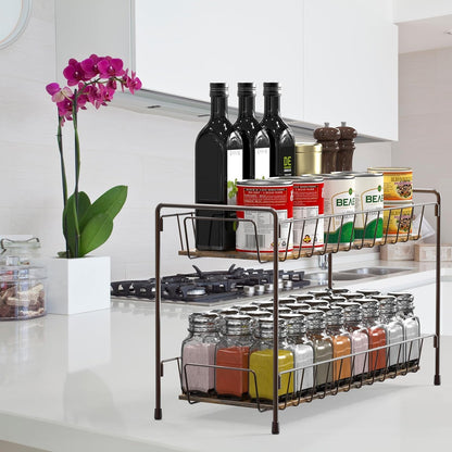 2-Tier Countertop Spice Rack Organizer, Bronze5