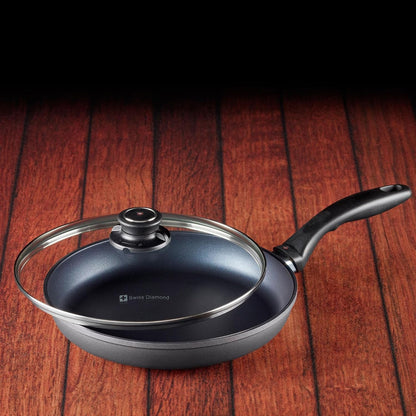 Frying Pans Nonstick with Lid, Features Ergonomic Handle, Nonstick Diamond Coated Aluminum Skillets and Oven Safe Frying Pans with Lids, Cover Included, 9.5 Inch6