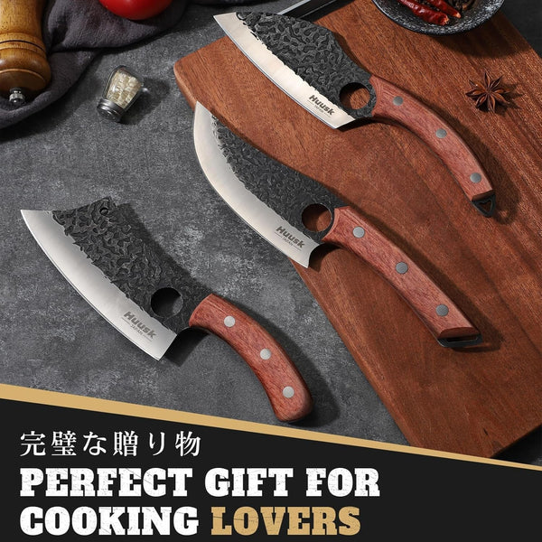 Butcher Knife Set of 3 - Japanese Knife Set for Meat Cutting2