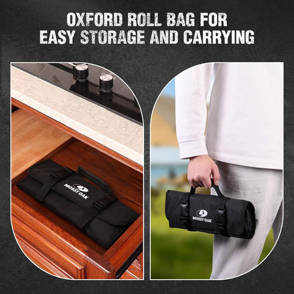 Mossy Oak Butcher Knife Set with Oxford Roll Bag, 3-Piece8