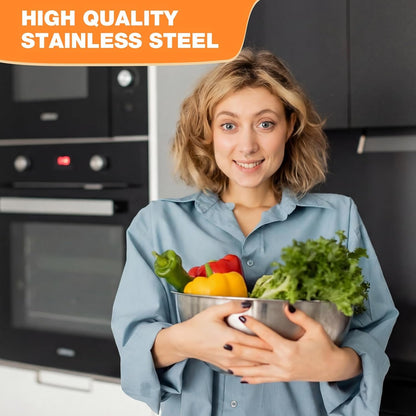 Stainless Steel Mixing Bowls Set - 5 Polished Mirror Nesting Bowls7