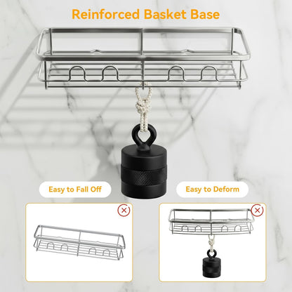 Adhesive Shower Caddy, Large Capacity Shower Racks for inside Shower, No Drill Bathroom Shower Organizer and Storage, 2 Pack Silver Bathroom Shelves, Home Decor Rv Accessories, Apartment7