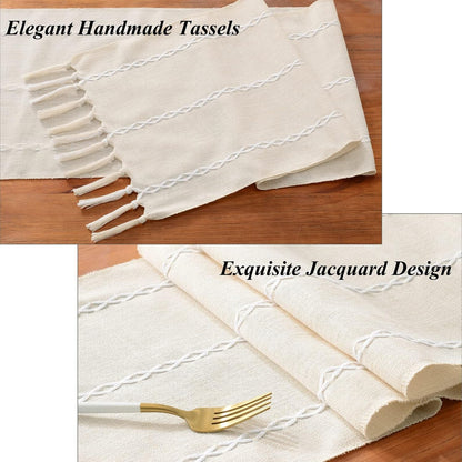 Rustic Linen Table Runner, Ivory Table Runners 72 Inches Long2
