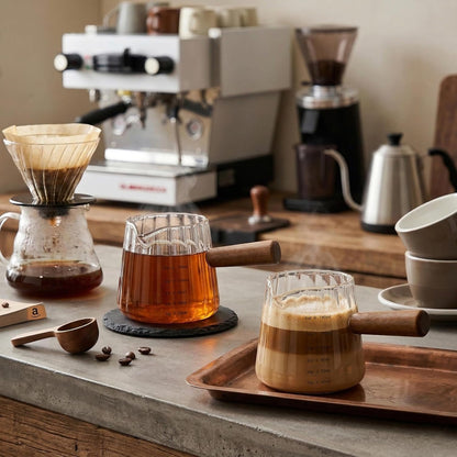 2 PCS Espresso Cups, Ohola 6OZ Espresso Shot Cup, Glass Measuring Cups with V-Shaped Spout, Markings in Both Oz & Ml7