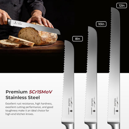 10-Inch Serrated Bread & Sourdough Knife with Wood Handle2
