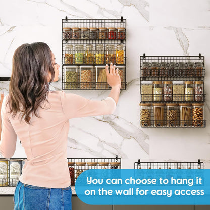 9-Tier Spice Rack Organizer with Door Hook, Wall Mount, and Extra Large Capacity for Pantry Door – Stylish Black Design for Effortless Organization, Ultimate Kitchen Storage Solution4