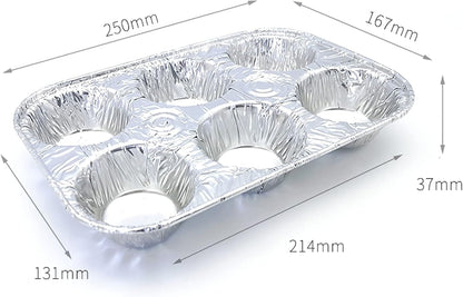 (10Pack Muffin Pan 6-Cup Cupcake Aluminum Pans Favorite Muffin Tin Size for Baking Cupcakes Muffins and Mini Pies - Standard Size | Muffin Pan 6-Cup Cupcake Disposable Aluminum Pans Favorite Muffin Tin Size for Baking Cupcakes - Standard Size(10Pack)3
