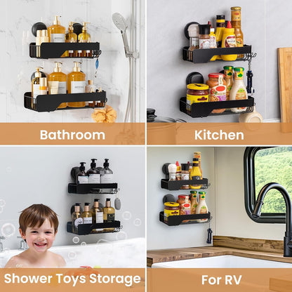 Shower Caddy Visual Safety Suction Cup, Shower Shelves Black7