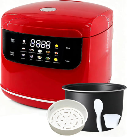 Smart Rice Cooker,Mini Electric Rice Cooker,6 Cups Cooked/3 Cups Uncooked | 10 Functions,400W Fast Cooker Non-Stick 2L 2.1Quart Rice Maker, 24 H Timer Delay and Auto Keep Warm for 1-3 Peoples1