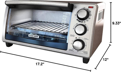 Black+Decker 4 Slice Toaster Oven - Stainless Steel3