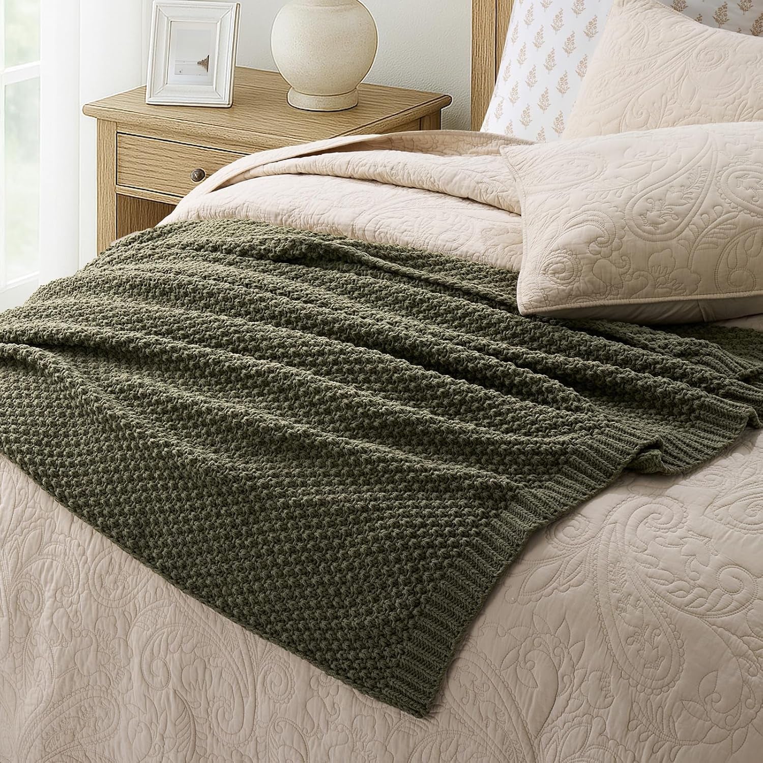 home-chunky-chenille-knit-throw-blanket-50-x-60-olive-green-sculpted-moss-stitch-chic-modern-farmhouse-all-season-warmth-oeko-tex®-certified-elegant-blanket-for-couch-bed-sofa