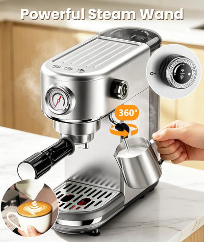 Espresso Machine with Milk Frother, 20 Bar Pressure Espresso Maker6