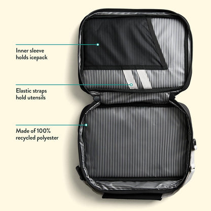 Insulated Lunch Bag, Black Currant Edition Carry Bag with Pockets for Water Bottle and Snacks, Durable, Easy to Clean and BPA Free5