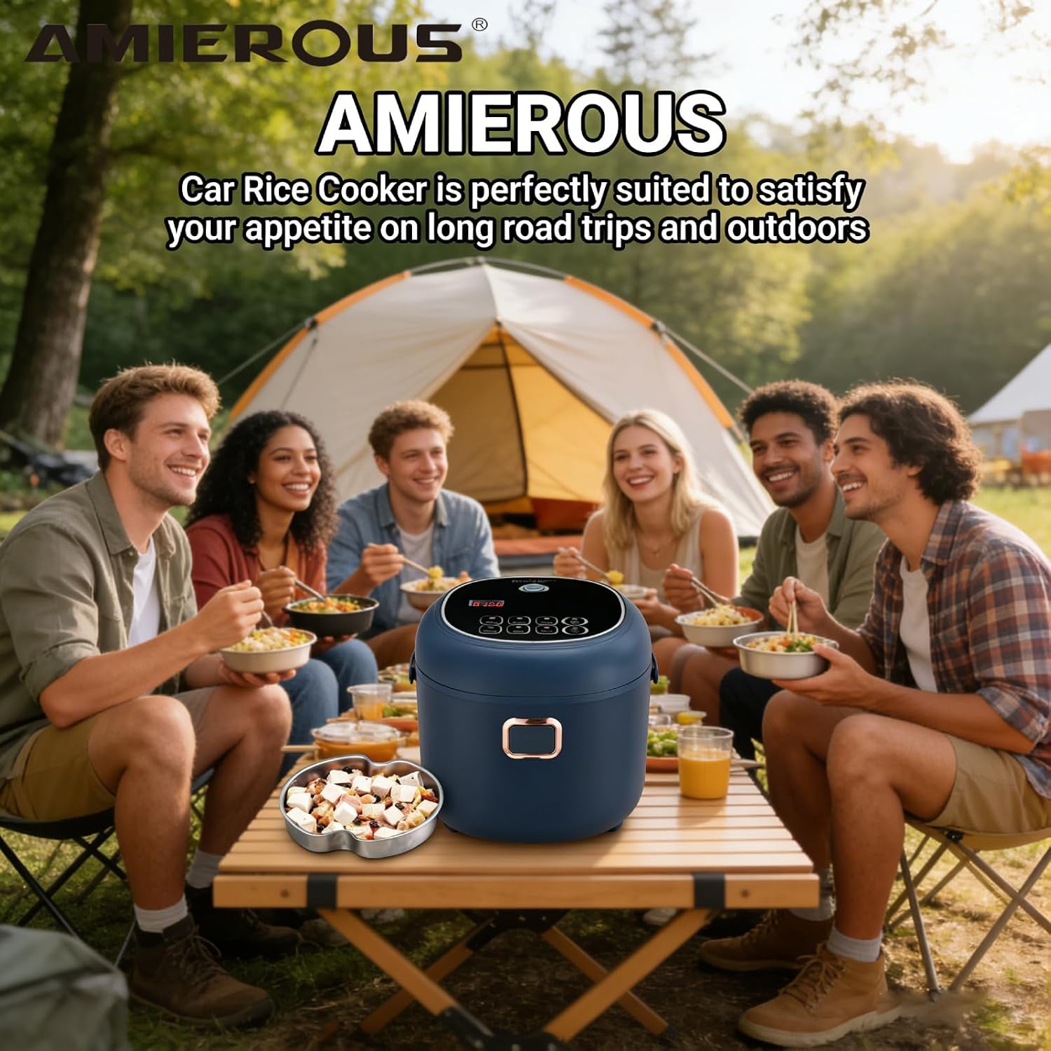 12v-24v-110v-rice-cooker-mini-2l-portable-multicooker-24h-keep-warm-small-with-steam-tray-picnic-camping-travel-for-car-truck-home-blue