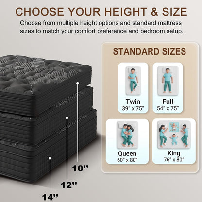 King Size Mattress,12Inch Thickness Hybrid Memory Foam Mattress in a Box7