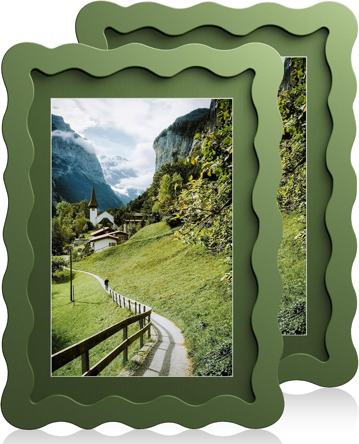 5x7-wavy-picture-frame-with-4x6-mat-5-x-7-wood-frame-real-glass
