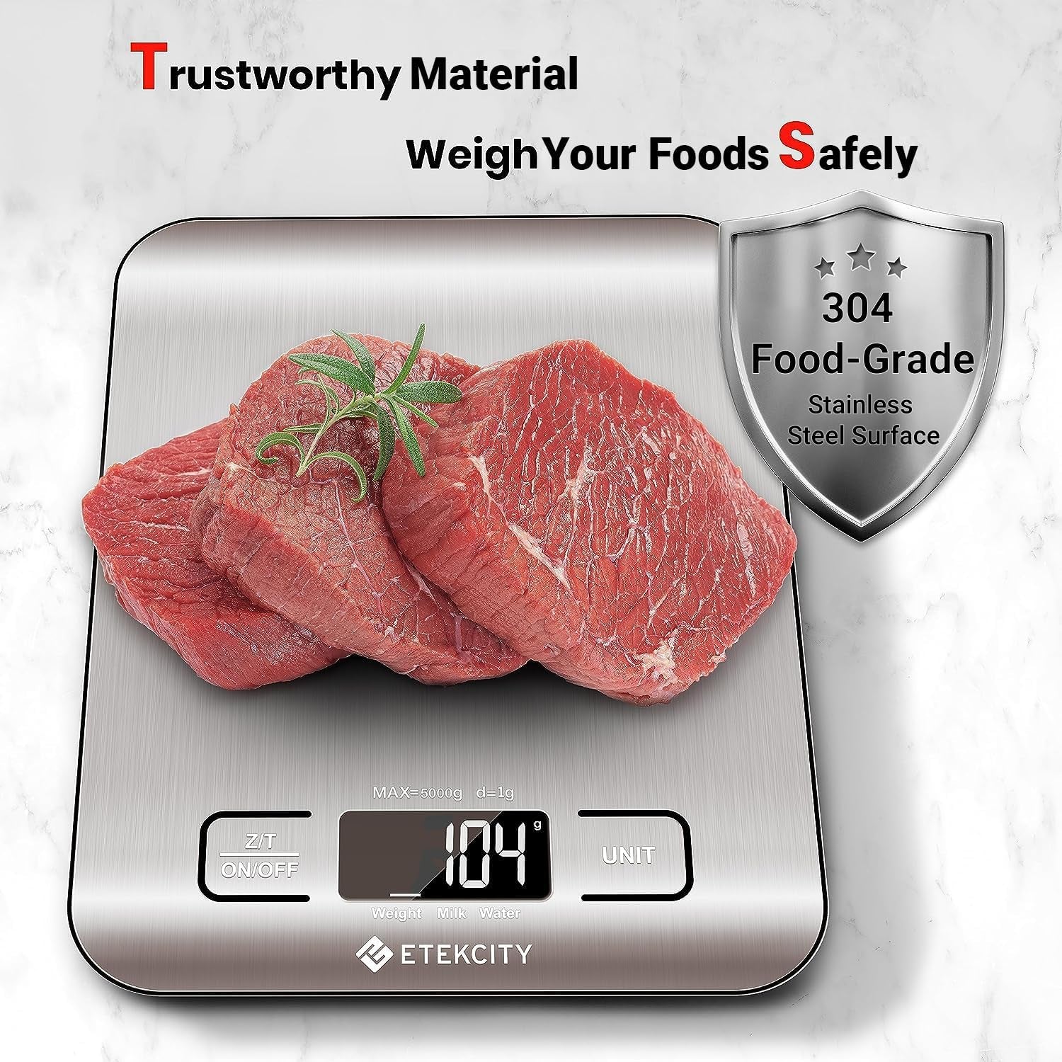 food-kitchen-scale-digital-grams-and-ounces-11lb-tare-function-ideal-for-baking-weight-loss-keto-meal-prep-packages-liquids-and-jewelry-304-stainless-steel