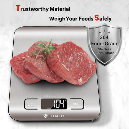 Food Kitchen Scale, Digital Grams and Ounces, 11Lb | Tare Function, Ideal for Baking, Weight Loss, Keto, Meal Prep, Packages, Liquids and Jewelry, 304 Stainless Steel7