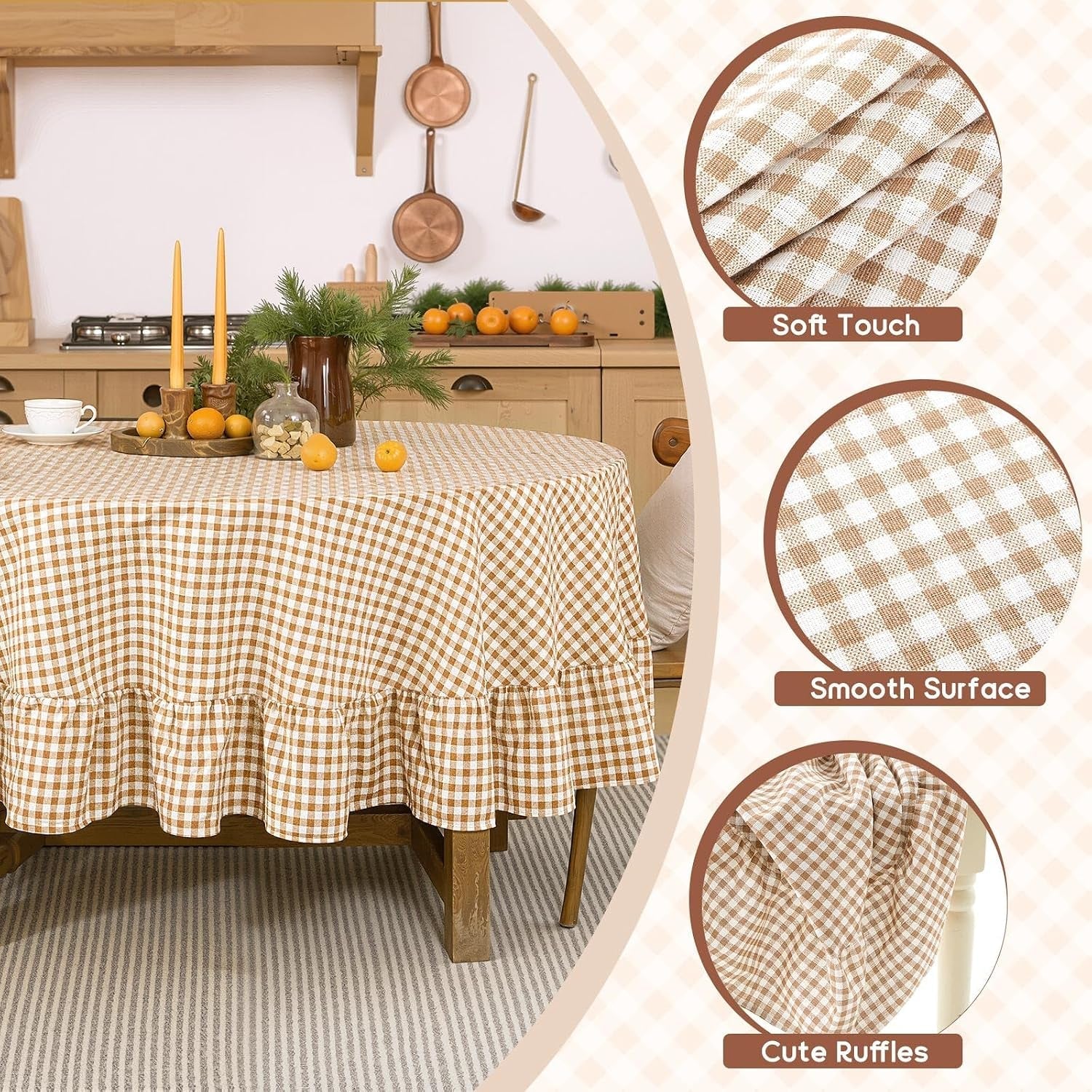 brown-ruffled-gingham-tablecloth-70-x-70-inches-round