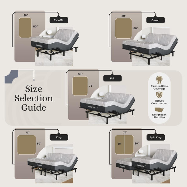 Sven & Son Essential Adjustable Bed Base (Frame) + 14 Inch Hybrid Spring Matt (Medium Soft), Easy Assembly, Head and Foot Lift, Memory Positions, Zero Gravity, Wireless Remote - Split King8