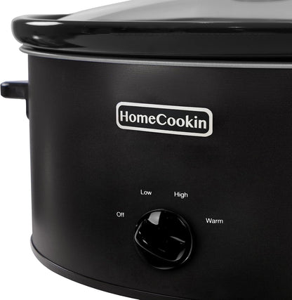 6 Quart Slow Cooker Oval Manual Pot Food Warmer with 3 Cooking Settings, Black Stainless Steel2