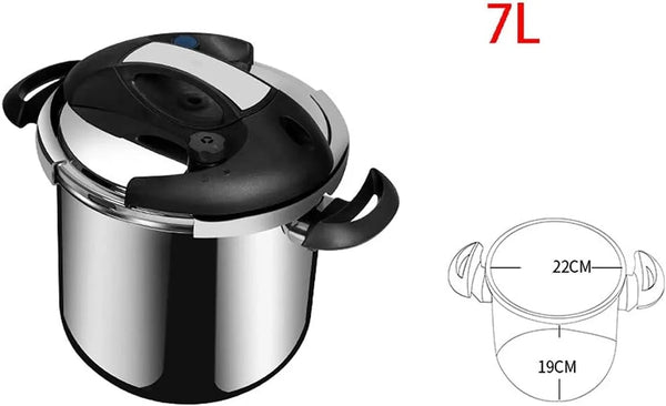316 Stainless Steel Pressure Cooker, Explosion-Proof Pressure Cooker with Self-Locking Safety Valve, Visible Lid, Household Gas Stove and Induction Cooker (Size : 7L)5