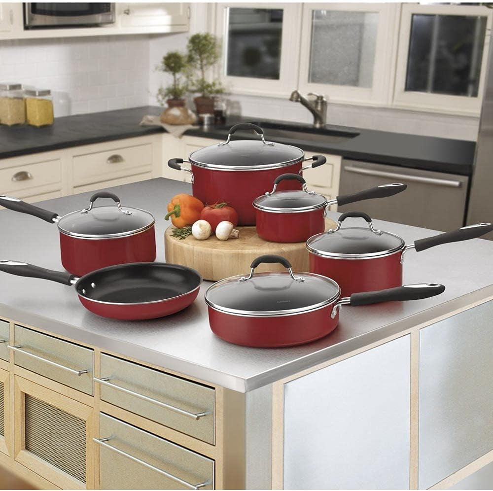 55-11r-11-piece-set-advantage-nonstick-cookware-red