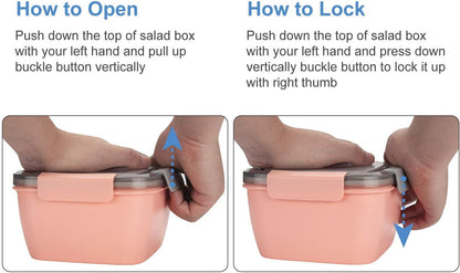 Salad Lunch Container to Go, 2 Packs 52-Oz Salad Bowls to Go for Lunch4