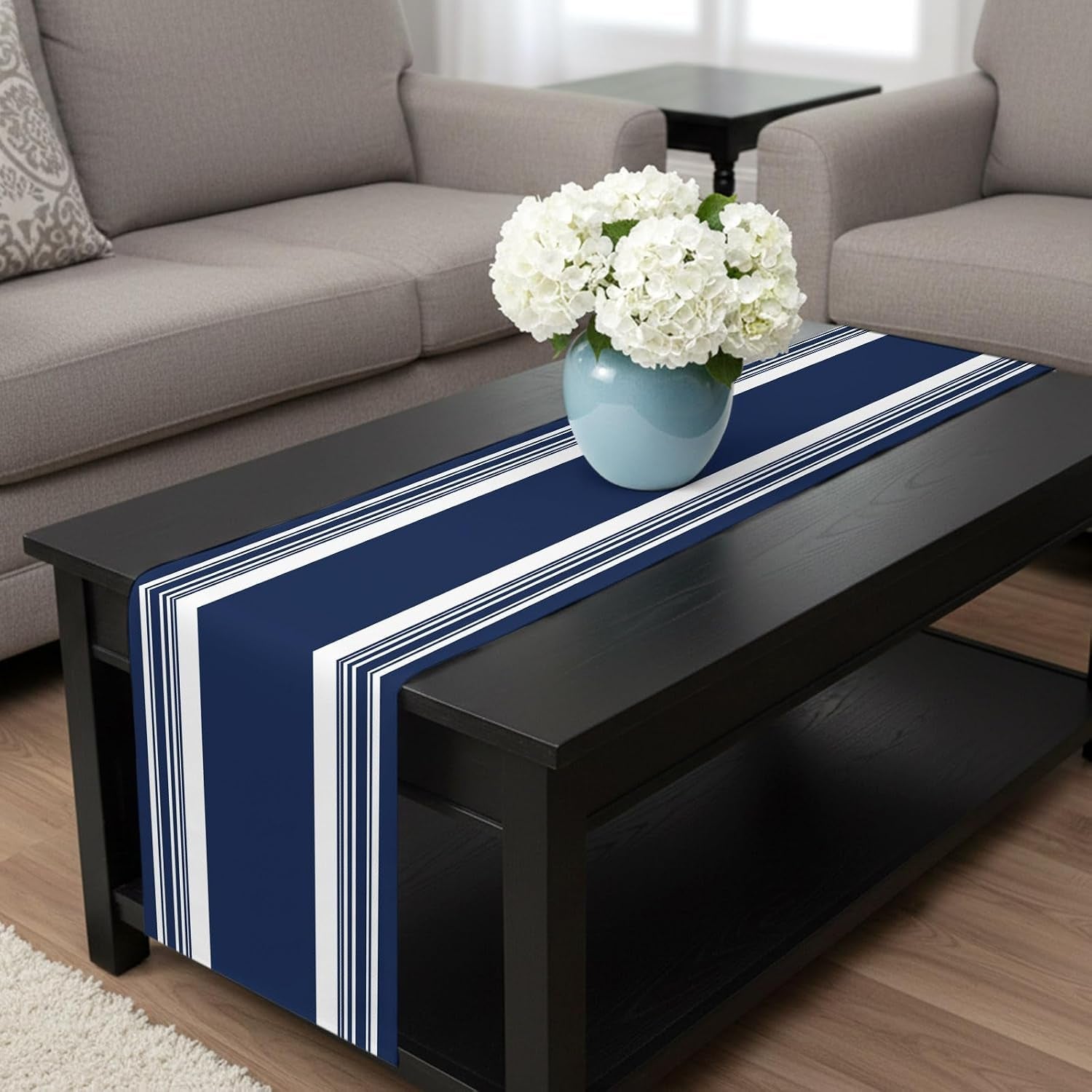 farmhouse-navy-blue-table-runner-48-inch-long-dresser-scarves-linen-tablerunners-aesthetic-modern-line-striped-dining-kitchen-burlap-table-setting-decor-for-wedding-party-holiday-coffee-home-13x48