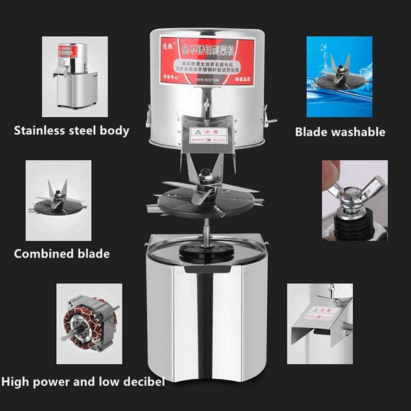 600W Commercial Food Processor & Meat Grinder - 110V Electric Vegetable Chopper, Stainless Steel Slicer with Adjustable Thickness - 120Kg/H High Capacity, Heavy Duty for Kitchen, Restaurant, Catering5