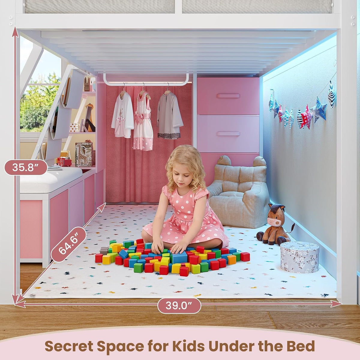 low-loft-bed-with-7-storage-drawers-reading-nook-kids-twin-loft-bed-with-bookshelf-led-lights-safety-guardrail-loft-bed-twin-size-with-35-8h-play-space-inclined-ladder-white-pink