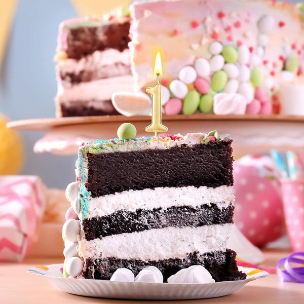 28 PCS Number Birthday Candles Champagne Cake Number Candles5