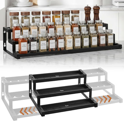 Expandable Spice Rack Organizer for Cabinet, Supports 17.6 Lbs per Tier1
