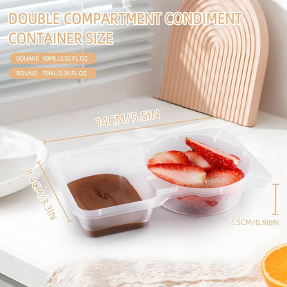 Reusable Snack Containers with Lids: Snack Pack Containers 20Pcs - Snackle Box Container Portion Control - Meal Prep Containers - Double Compartment Snack Containers for Travel - Camping Essentials2