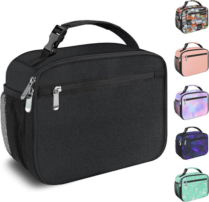 Kids Lunch Box for Boys Girls Lunch Bag Insulated Durable Lunchbox Children Lunch Tote Bag for School Black1