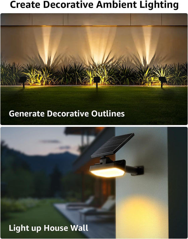 Solar Decorative Spot Lights 2 Pack, Cool White Accent Landscape Lighting2