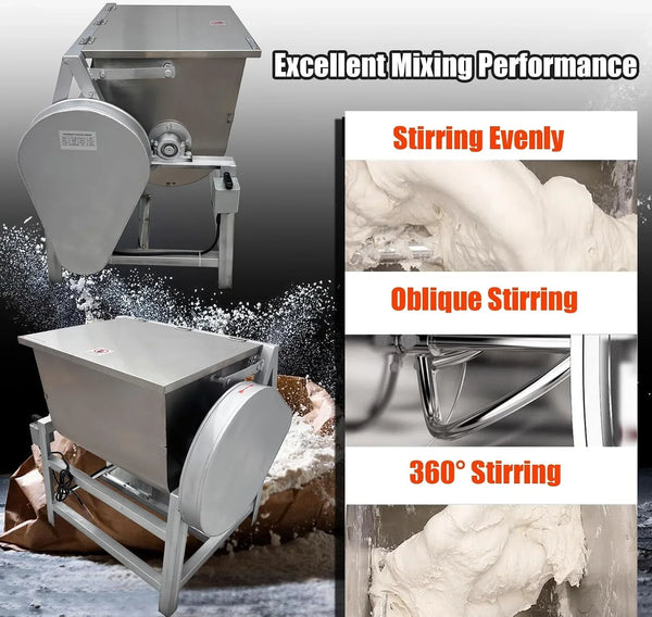 110V Commercial Dough Mixer Machine Kneading Capacity Electric Food Mixer Flour Mixer for Dough Mixing Kneading (Standard, 50KG/110LBS)7