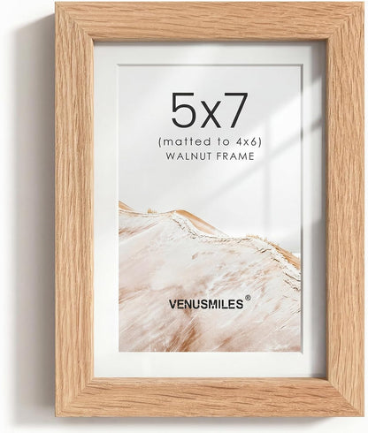 5X7 Picture Frame, Natural Oak Wood Frame Matted to 4X6 Photos3