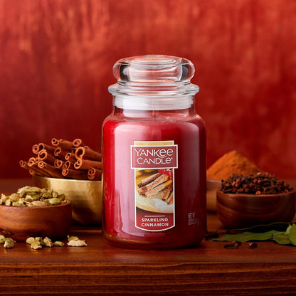 Sparkling Cinnamon Scented Classic 22Oz Large Jar Single Wick Candle over 110 Hours of Burn Time6