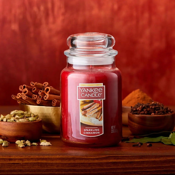 Sparkling Cinnamon Scented Classic 22Oz Large Jar Single Wick Candle over 110 Hours of Burn Time6