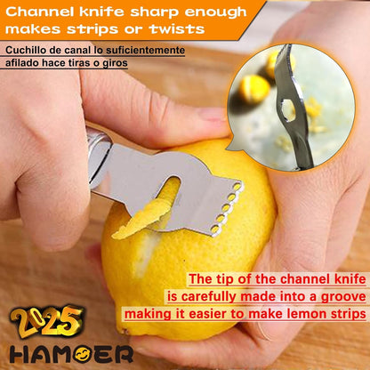 Cheese Micro Plane Grater Lemon Citrus Zester Channel Knife Tool Set6