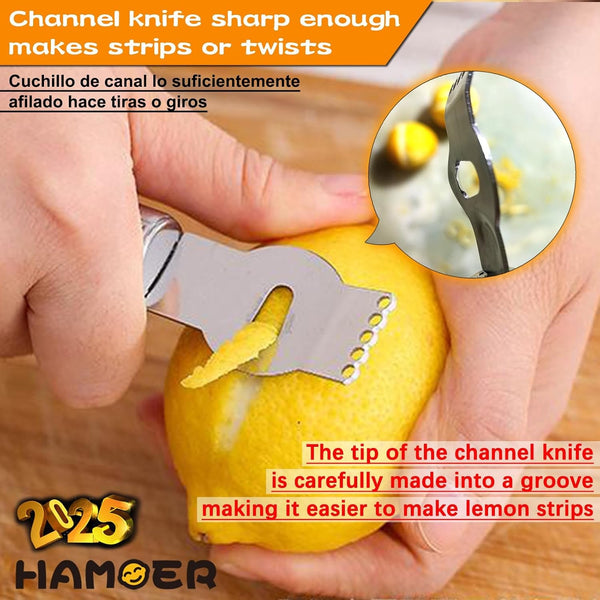Cheese Micro Plane Grater Lemon Citrus Zester Channel Knife Tool Set6