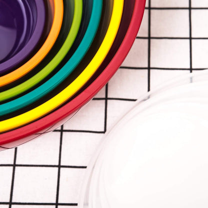 Melamine Mixing Bowls with Lids - 6 Piece Melamine Bowls and 6 Piece Plastic Lids, Multicolor3