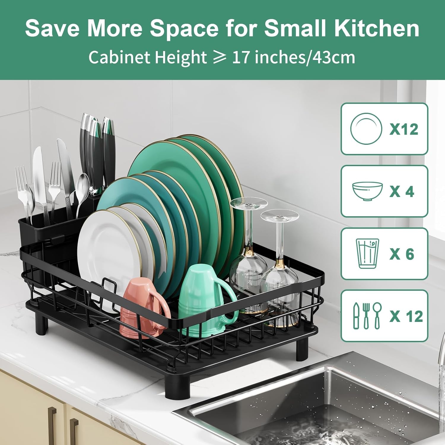 dish-drying-rack-with-drainboard-for-kitchen-counter-black
