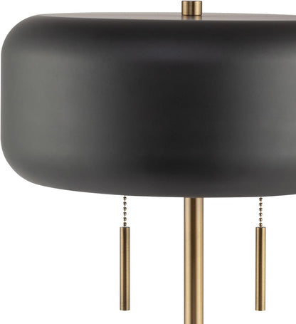 X Novogratz 67347 22" 2-Light Table Lamp, Metallic Dark Gray, Dual Pull Chain Switch, Modern Lighting for Bedroom or Office, Ambient Home Decor, Nightstand Essential5
