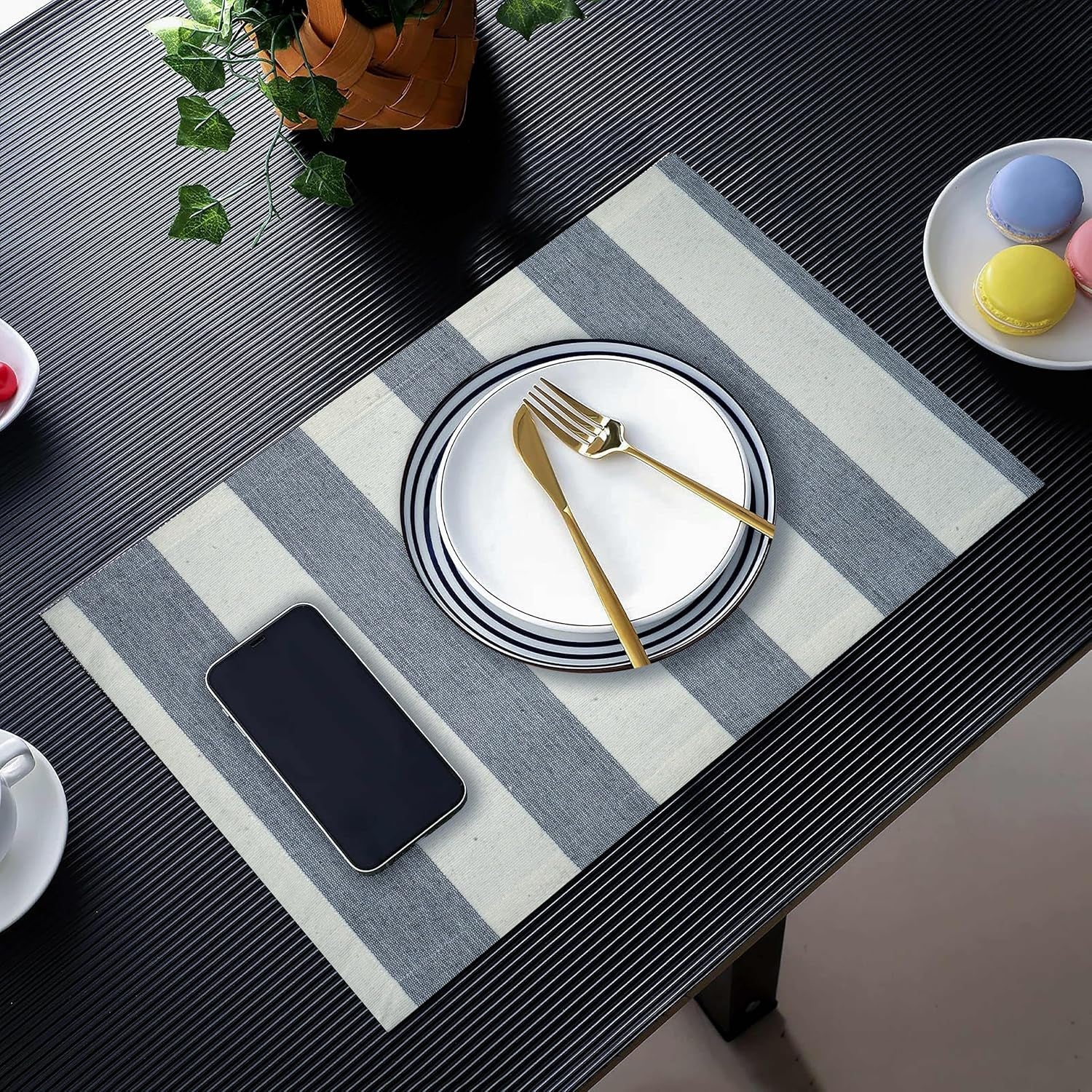 cloths-big-stripe-placemats-for-dining-table-set-of-4-heat-resistant-washable-100-cotton-table-mats-modern-place-mats-for-dining-table-decor-kitchen-table-linens-13-x-19-blue
