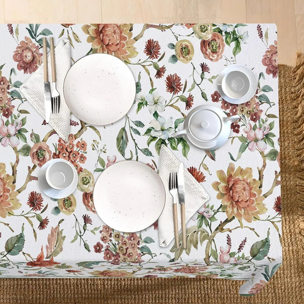 Vintage Watercolor Floral Rectangle Tablecloth 60 X 84 Inches5