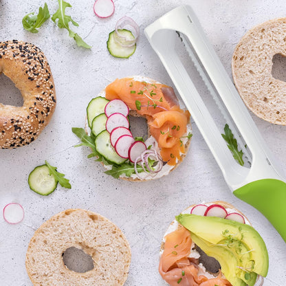 Hometown Bagel Knife, Serrated Bread Slicer, Stainless Steel7